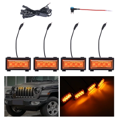 Suitable for Jeep Wrangler Jl18-23 Gündüz işıqları - one-to-four-yellow-shells-and-yellow-light