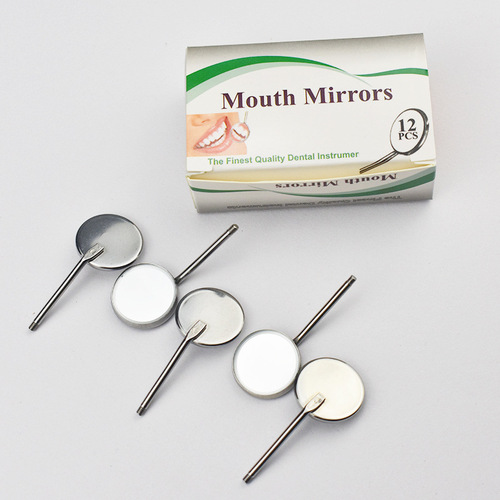 Stainless steel dental mouth lens dental mirror oral material inspection mouth mirror tool flat oral intraoral camera mirror handle