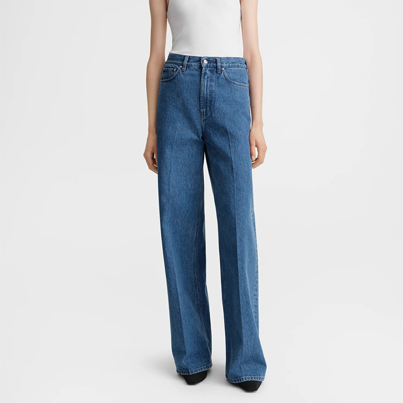 European and American style ToT high waist jeans women's high-looking slimming loose casual mop straight wide-leg pants spring and summer New European and American style ToT high waist jeans women's high-looking slimming loose casual mop straight wide-leg pants spring and summer New