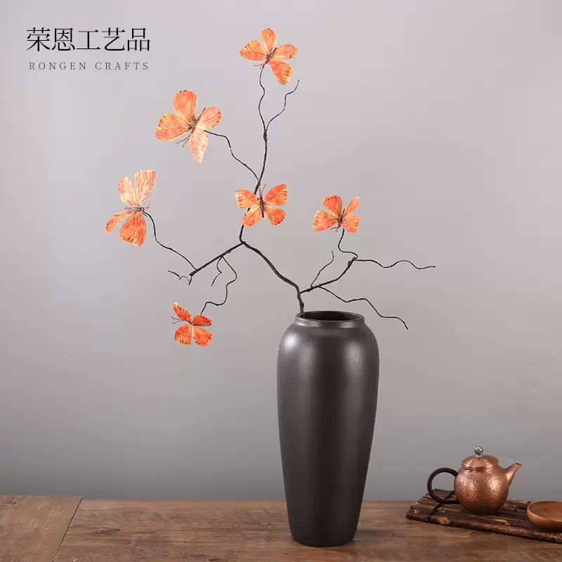枯枝蝴蝶婚庆家居装饰仿真蝴蝶花户外道具diy仿真花蝴蝶摄影装饰