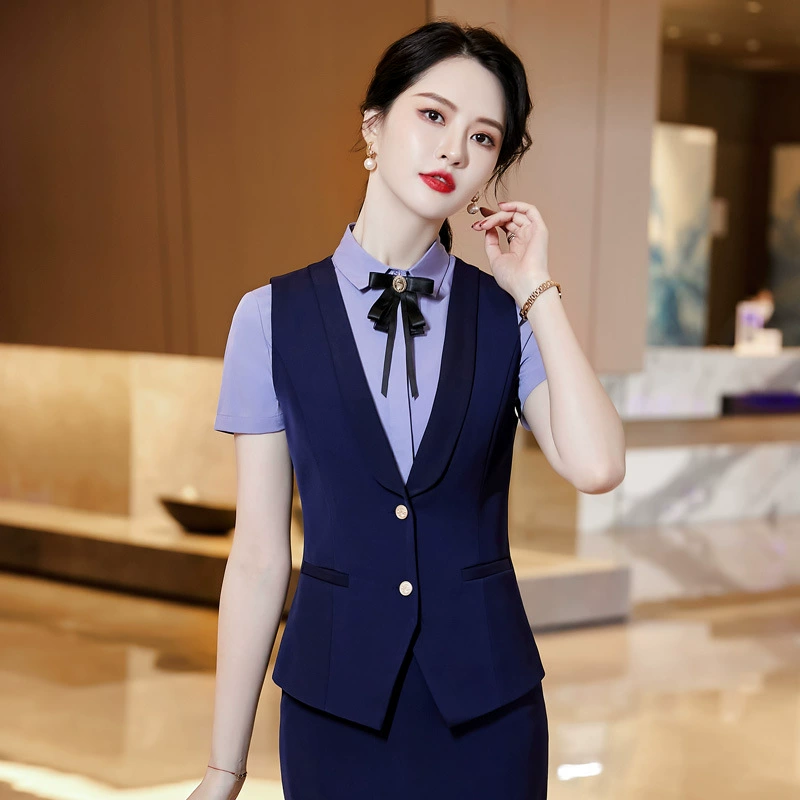 Летняя Новая мужская и женская деловая одежда, женский жилет, рубашка, костюм, деловая официальная одежда, темперамент, распродажа, рабочая одежда