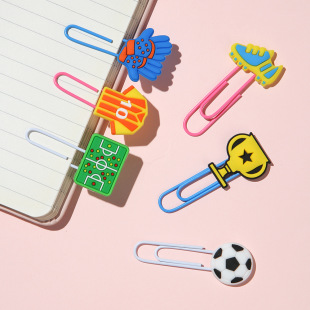 World Cup Football Jersey Bookmark Cartoon Sneakers Stadium PVC Soft Glue Drop Glue Clip Small Gift Bookmark