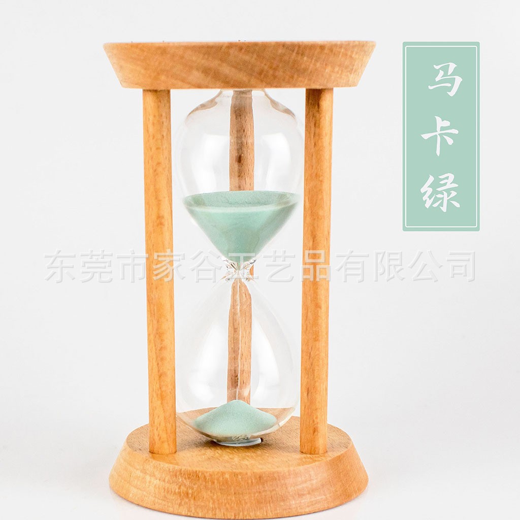 メーカー直売卸売り原木三柱円形タイマー砂時計創意置物木質時間砂時計タイマー