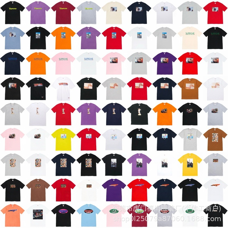 25ss美潮Supreme男女兼用ゆったりカジュアル半袖プリントレターTシャツ、ワンピース発送、純綿半袖|undefined