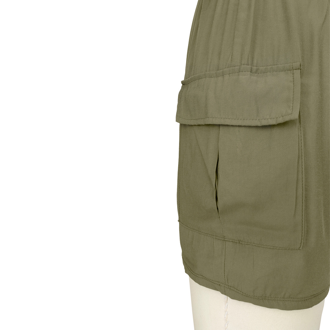 Women Clothing Sexy Comfortable Solid Color Chest Wrapped Organ Pocket Jumpsuit