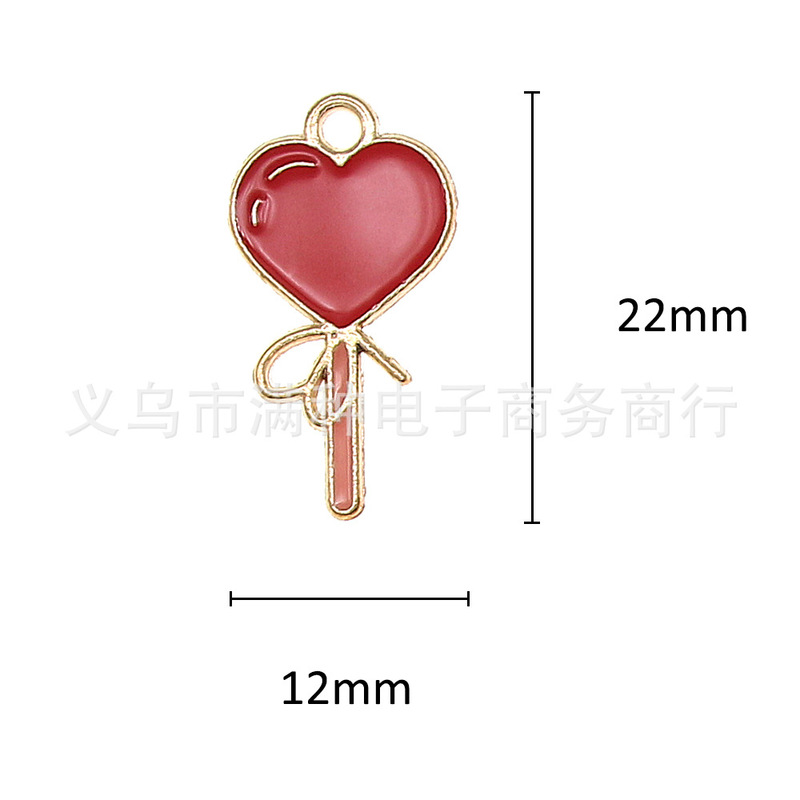 バレンタインデーピンクラブハートジュエリーアクセサリー diy ブレスレットキーホルダーネックレスペンダント合金オイルドリップペンダント|undefined