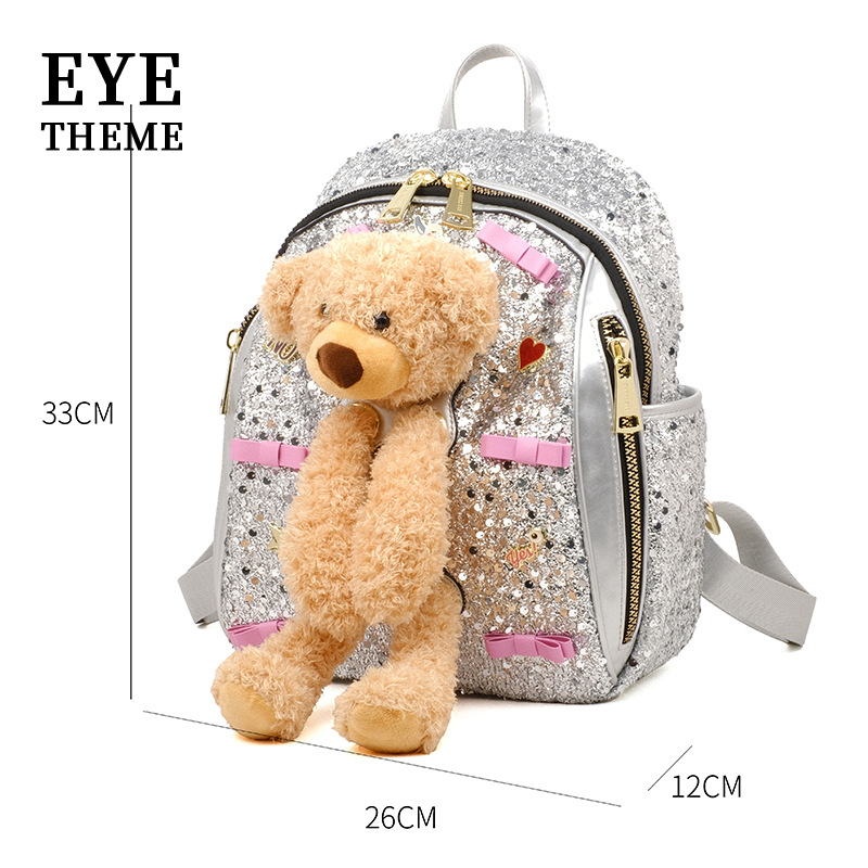 Personalidad de diseño de oso de gran capacidad de viaje bolsa de almacenamiento 2025 material especial de cuentas mochila 2811 #