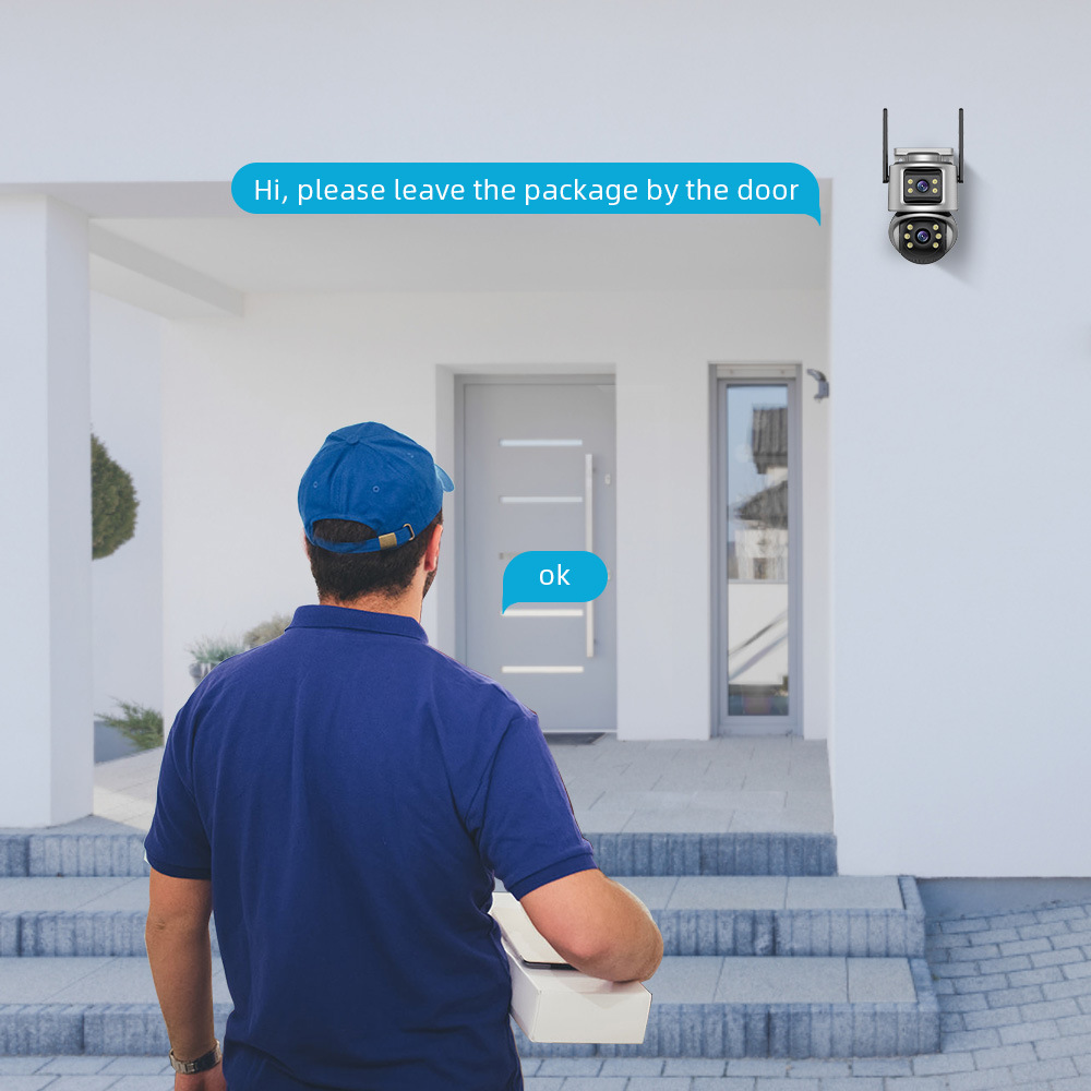 WIFI dual-lens dual-screen surveillance camera icsee gun and ball integrated high-definition outdoor surveillance Dual lens undefined