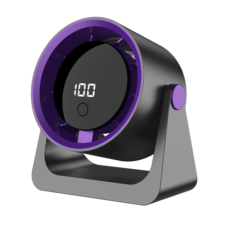 2026 nuevo pequeño ventilador de escritorio digital doméstico silencioso oficina USB recarga dormitorio ventilador de circulación de estudiantes