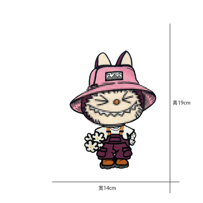보라색 모자 큰 벅 이빨