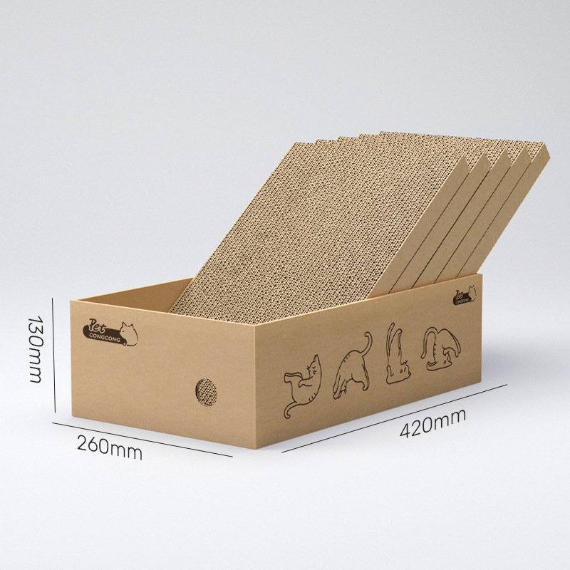 Juego de caja de papel corrugado explosivo transfronterizo tablero de agarre para gatos