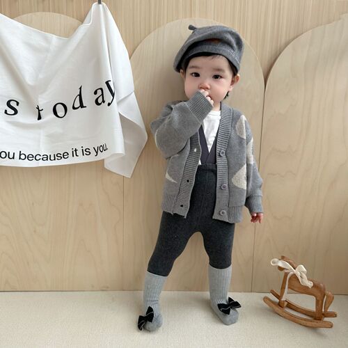 Korean style baby clothes autumn style super fashionable and cute knitted cardigan  new going out clothes baby sweater jacket
