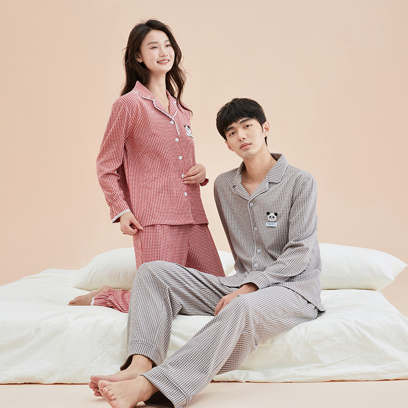 25年秋冬德绒睡衣套装格子薄绒家居服保暖亲肤睡衣阳离子套装