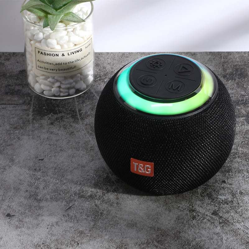 Transfronterizo nuevo TG683 altavoz redondo Bluetooth LED luz de atmósfera tarjeta portátil subwoofer Bluetooth pequeño sonido
