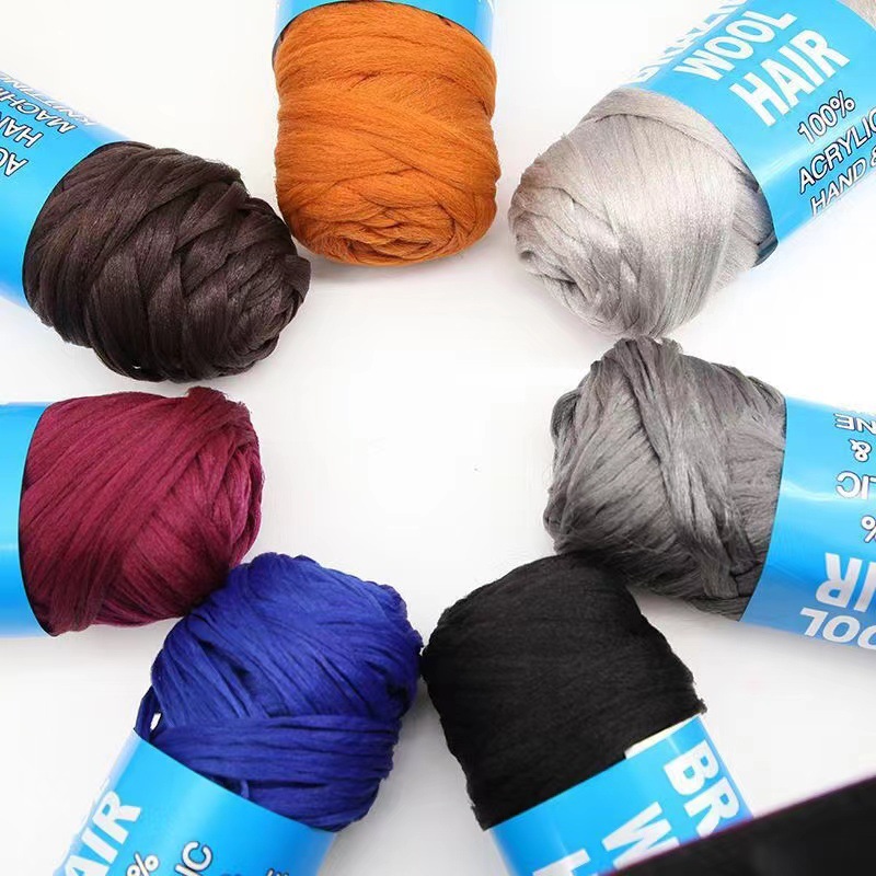 廠家Brazil wool hair丙綸絲假髮線編頭髮毛絲線假髮原材料生產
