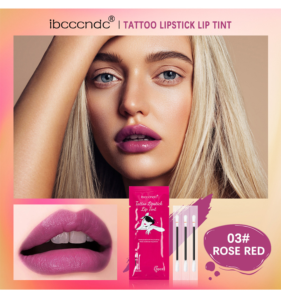 ibcccndc's new 3-pack pocket cotton swab lip gloss velvet matte portable cotton swab lipstick undefined
