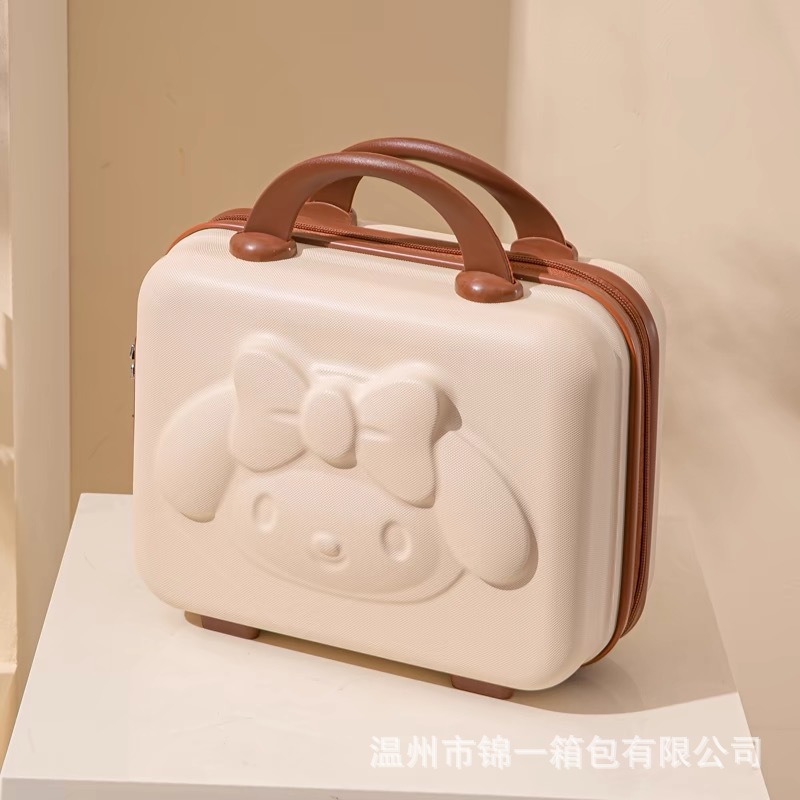 Maleta de viaje con diseño de perro de orejas grandes, estuche de cosméticos de 14 y 16 pulgadas, lindo recuerdo, mini estuche de almacenamiento
