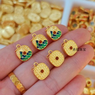 Gold 999 Pure Gold Qianli Jiangshan Pendant Gold Store Same Style Chinese Valentine's Day Gift for Girlfriend Xiaohongshu Hot Style Wholesale