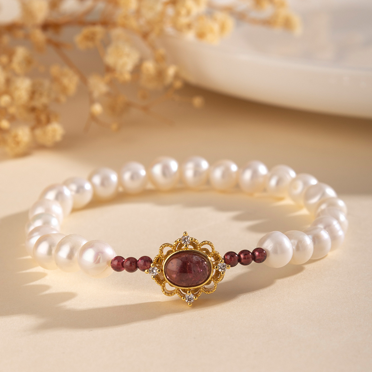 7mm 진주 가넷 모델