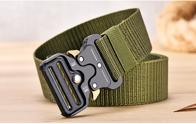 Sınır Ötesi Özel Cobra Taktik Kemeri Outdoor İş Kıyafeti Asker Eğitimi Toka Tuval Yapay Nylon Kayış Erkek Örgülü Pantolon Kayışı