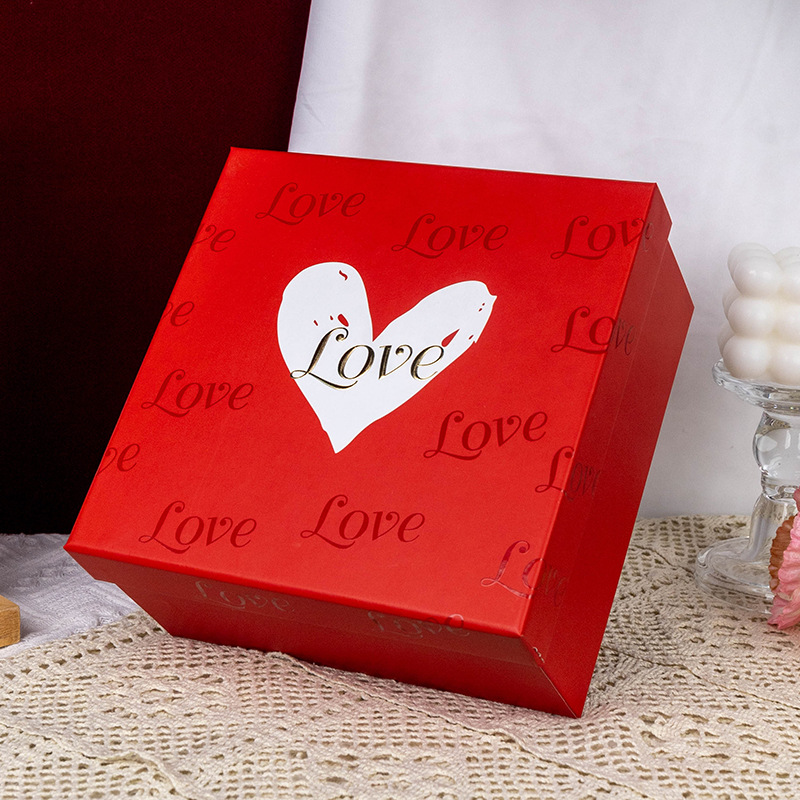 Caja de Regalo en Forma de Corazón para el Día de San Valentín, Caja de Embalaje Roja para Regalo, para Novia, Cosméticos, Lápiz Labial, Fabricante de Tapas, Venta al por Mayor