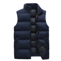 男士新款秋冬季加绒加厚保暖防风坎肩马甲港风休闲立领棉服马夹男
