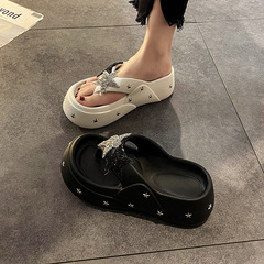 夾趾人字拖女外穿厚底2024年春夏季新款時尚松糕涼鞋女夾腳涼拖鞋