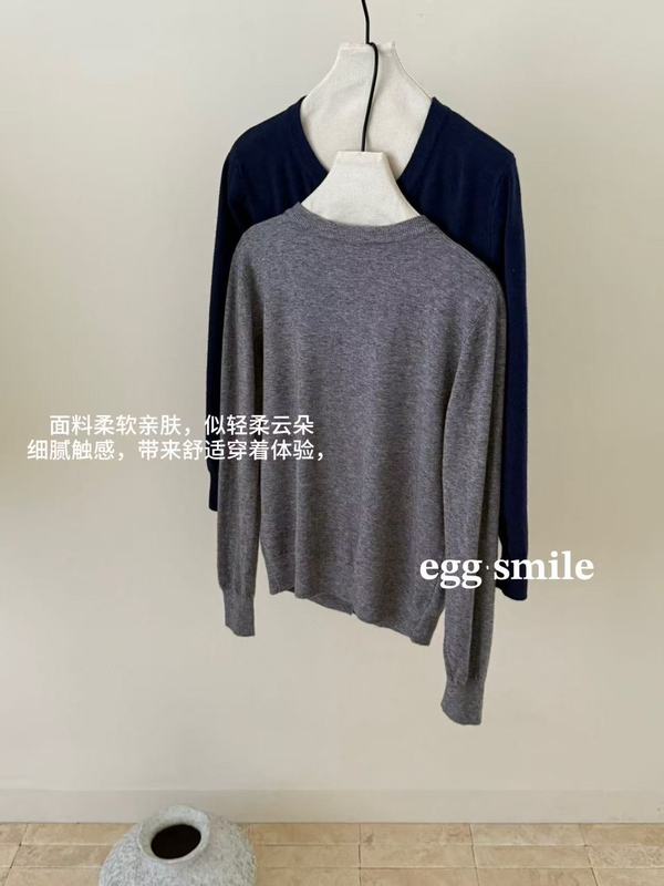 egg smile15色软糯绵羊绒针织开衫女早秋外套纯色简约百搭小开衫|undefined