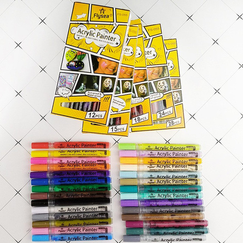 Cross-border 40-color acrylic marker pen set hand account graffiti painting photo album DIY 0.7mm water-based acrylic pen wholesale
