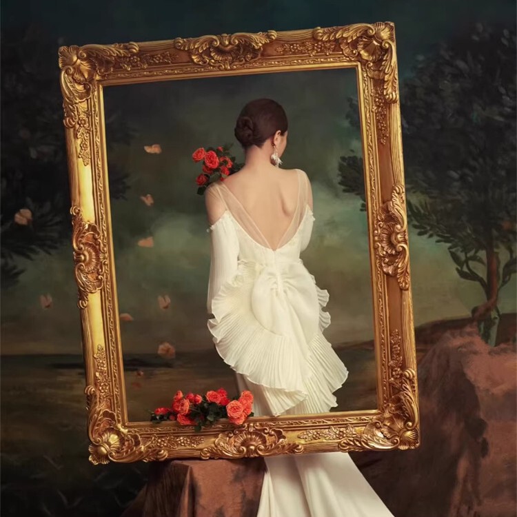 Retro Wedding Scene Props European Picture Frame Framed Plastic Wedding Layout Decorative Frame Wedding Photo Frame Ornaments