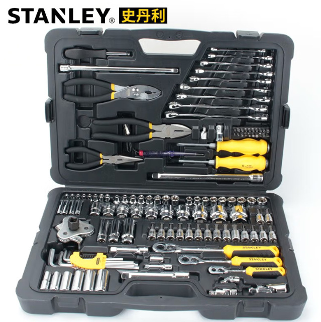 史丹利125件工具组套小中大飞套筒快速扳手组合史丹利STMT74393-8