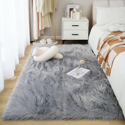 Car Carpet Bedroom Bedside Blanket Clothing Store - light-gray-50x80cm