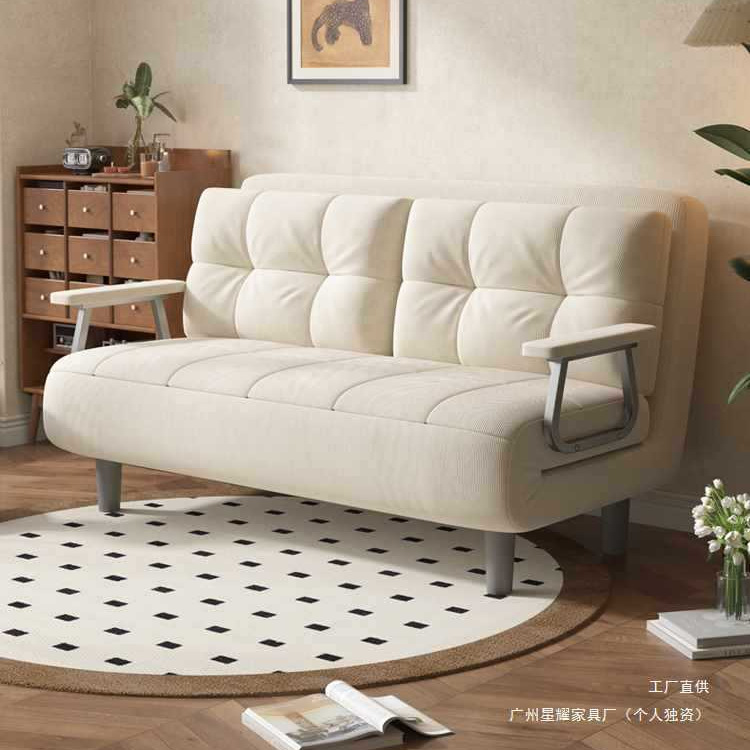 Sofa Bed Foldableing Dual-Purpose 2025 New Retro Small Apartment Living Room Balcony Single and Double Retractable Sofa Bed