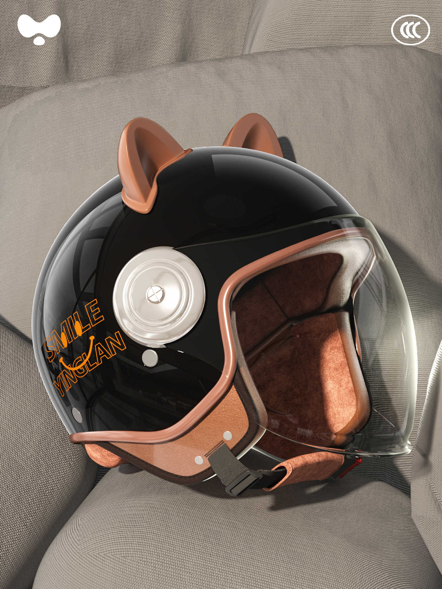 Children's Helmet 3C, Motuoche Motosiklet kaskı (dəbilqə) - class-a-new-3c-adult-piano-black-hd-long-lens-one-size