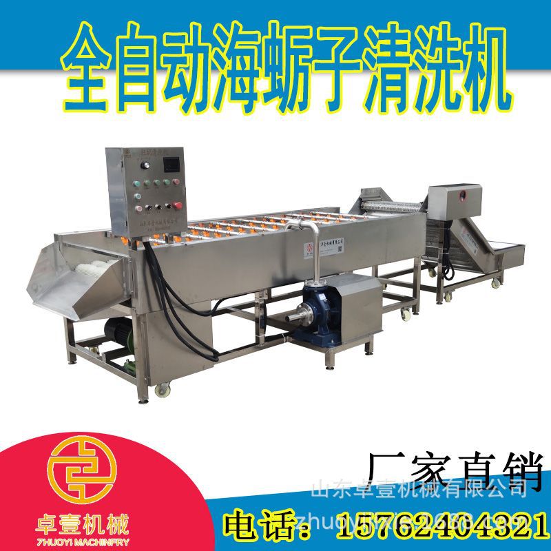 全自动不锈钢毛辊清洗机海蛎子生蚝清洗机田螺扇贝去泥清洗设备