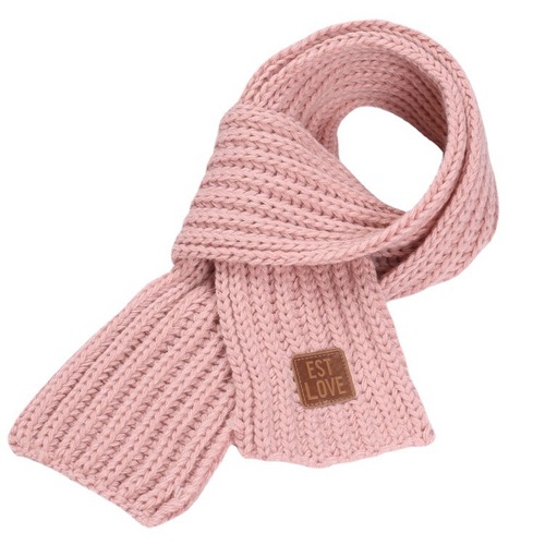 Children's Labelled Knitted Scarf, Boys' and Girls' Fashion Solid Color Parent-Child Trendy Autumn/Winter Kids' Warm Neck Wrap