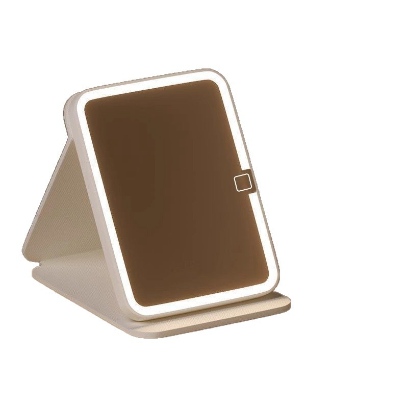 Espejo de maquillaje led con luz tocador plegable Smart HD escritorio dormitorio de estudiantes espejo portátil portátil