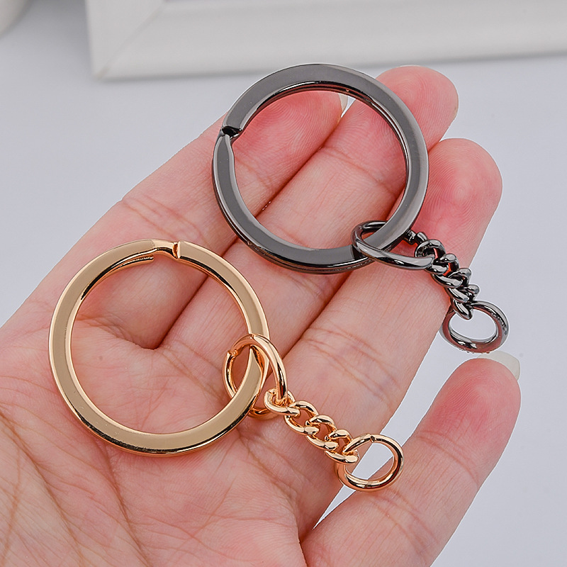 33mmメタルキーホルダーラウンド型挂けチェーンフラットリング个性メンズ収纳キーチェーン鞄アクセサリーストラップ|undefined