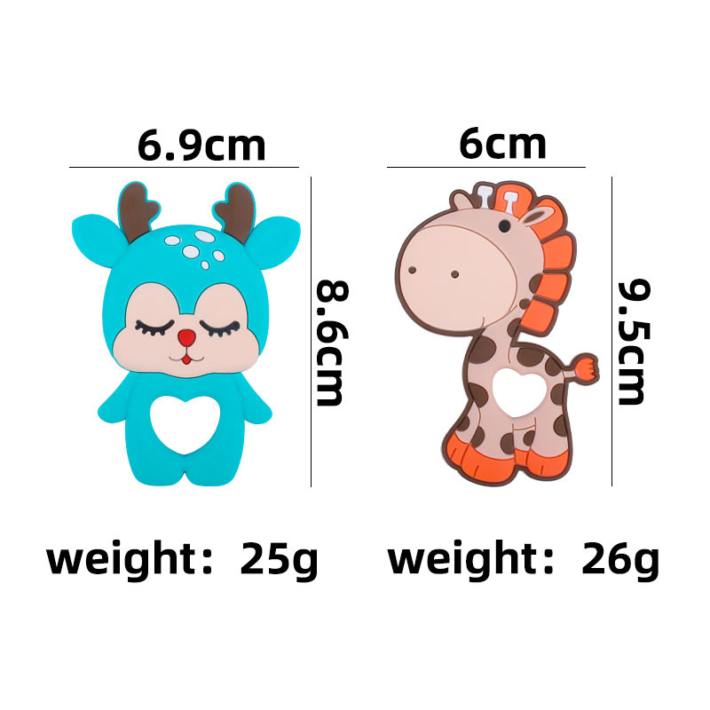 Nuevo bebé suministros de dibujos animados animal ELK Sika ciervos mordedura pegamento bebé creativo teether stick juguete teether