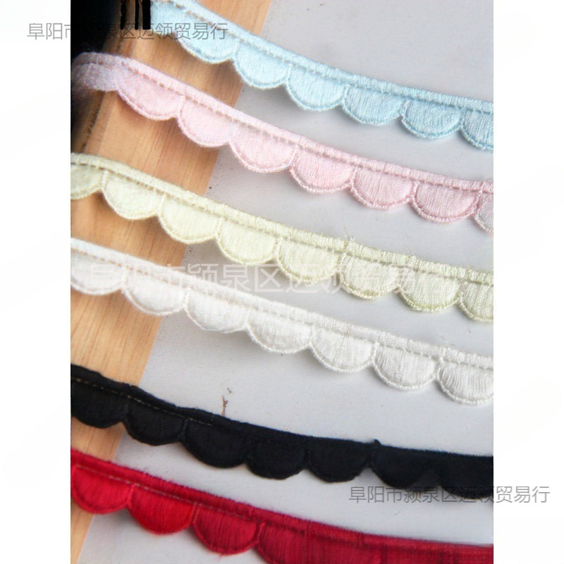 수제 DIY 의류 액세서리/일 싱글 레이스 자수 폴리 에스테르 수용성 부드러운 자수 레이스 1CM