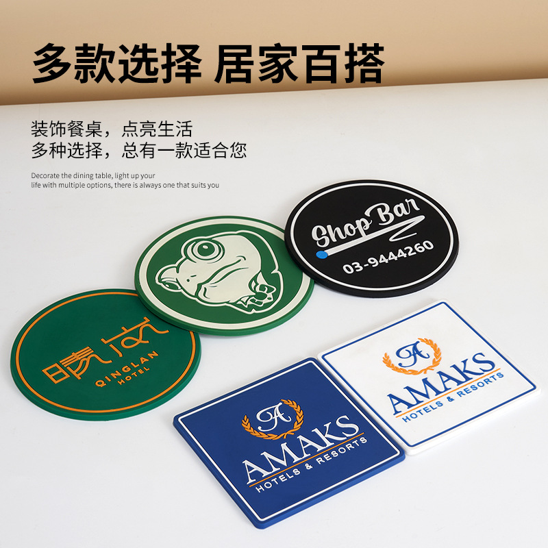 Fábrica directa personalizada PVC goma suave taza esterilla impresa en color taza esterilla bar taza esterilla aislante personalizada