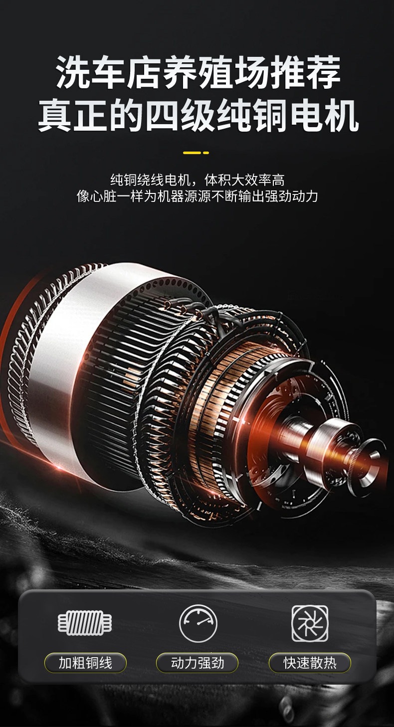 Black Cat Zige Pressure Car Washing Machine 220V Household High-Power Cleaning Machine Water Gun Car Washing Machine Commercial Automatic Copper