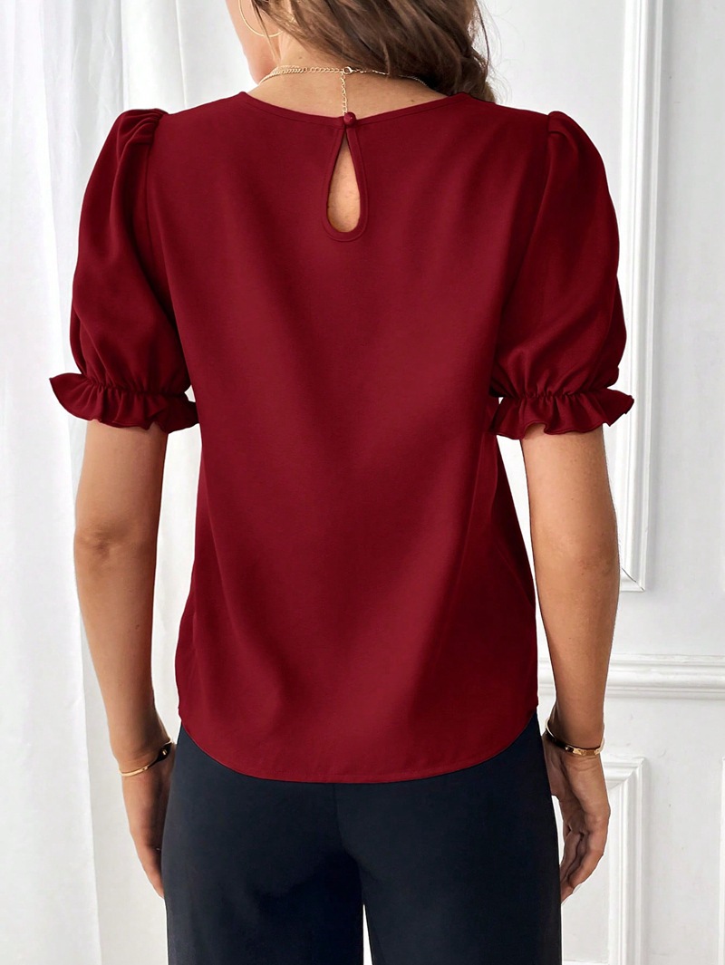 Women's Blouse Short Sleeve Blouses Elegant Streetwear Solid Color display picture 5