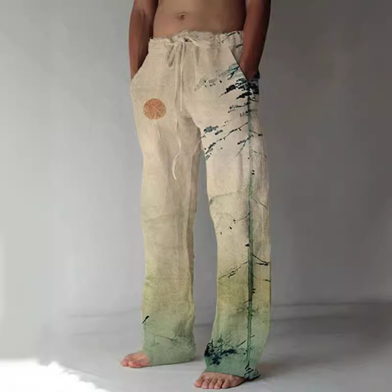 2024 Fashionable Spring and Autumn New Style Independent Brand Hot-Selling Flag Series Oversized Loose Casual Men's Pants
