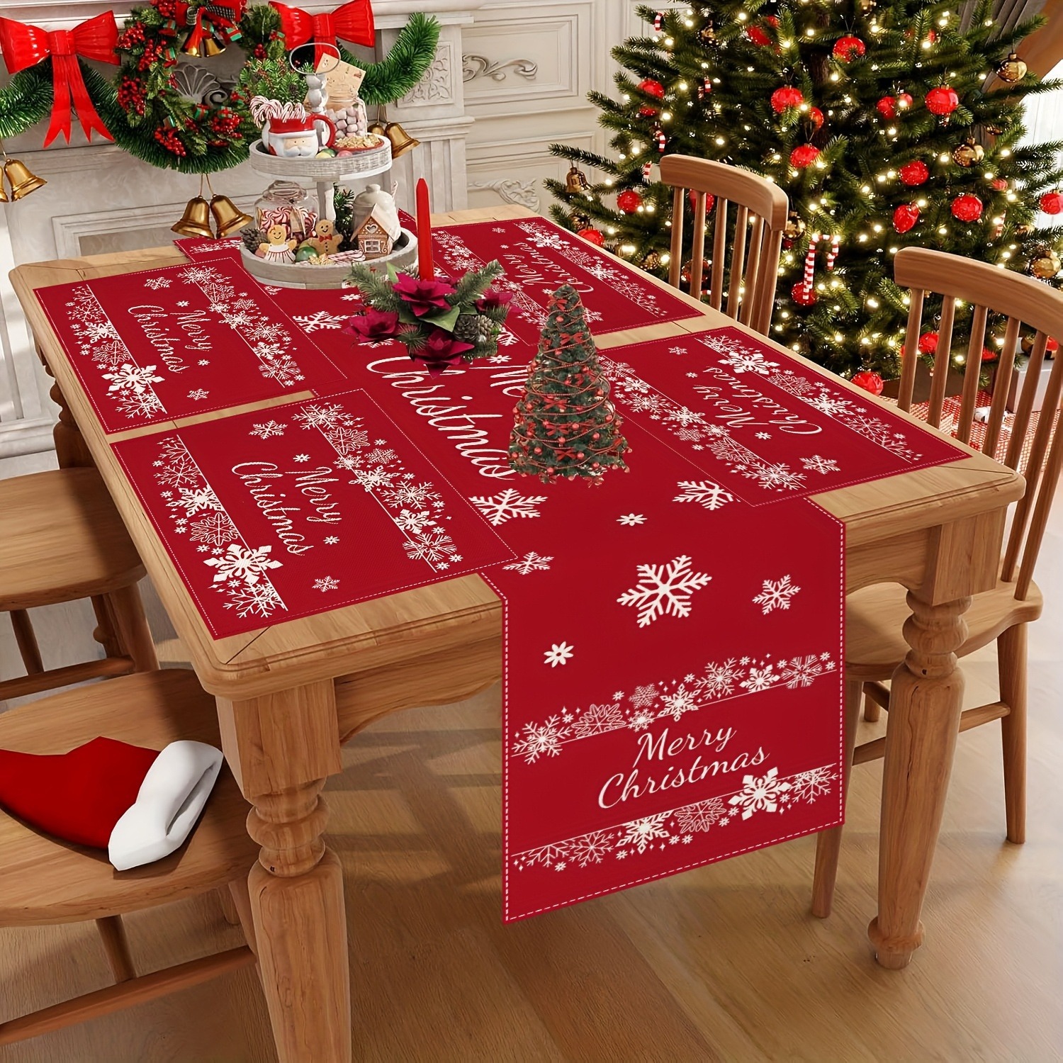 Nuevo conjunto de toallas de mesa transfronterizas de Navidad decoración de mesa Bandera de mesa Bandera de mesa Amazon 2026