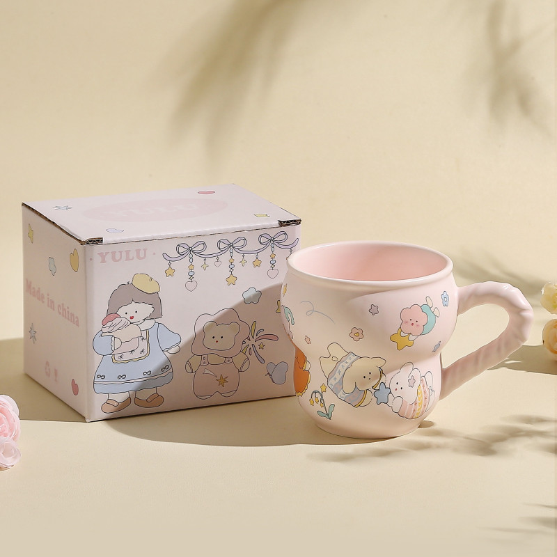 创意可爱单杯卡通兔子马克杯高颜值学生水杯陶瓷杯家用杯子|undefined