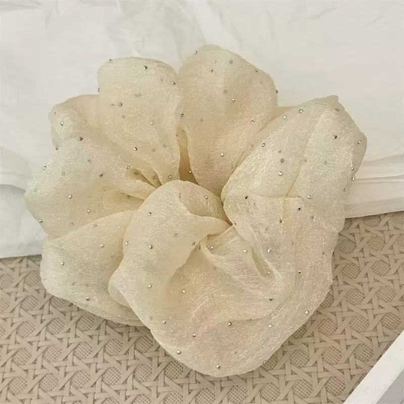 크림 핫픽스 헤어 스크런치 - 베이지