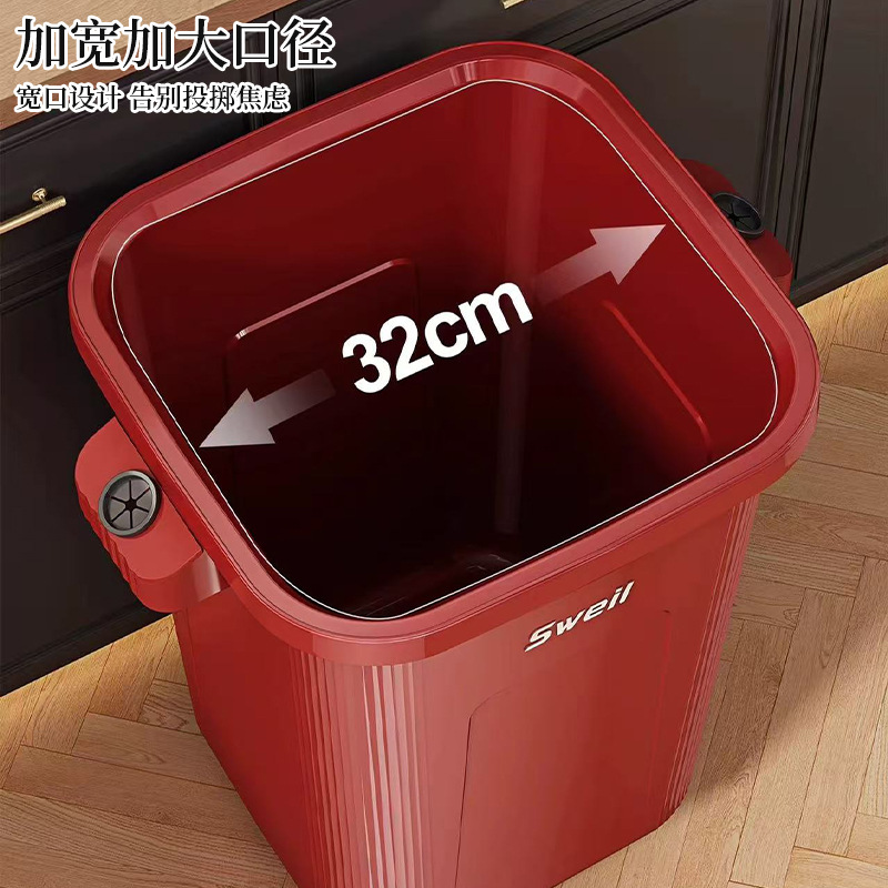 Basura de cocina con ruedas doméstica de gran capacidad nueva de alto valor nominal simple y móvil cubo sanitario basura duradera