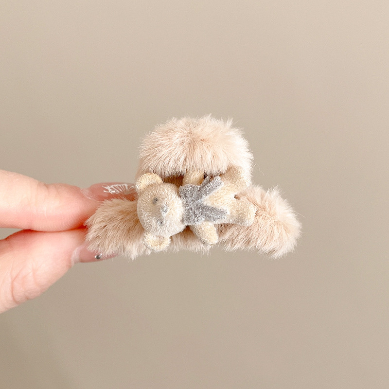 Otoño y invierno curry clip de agarre de cabeza grande clip de cabello tocado clip de tiburón 2025 nuevo peludo de gama alta agarre de cabello