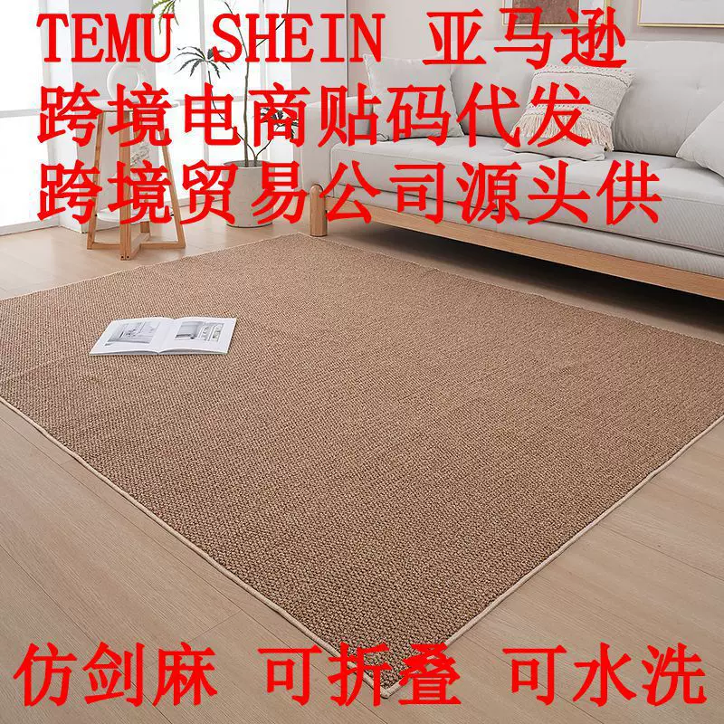 跨境仿剑麻客厅卧室床边地毯地垫床边毯客厅毯浴室门垫脚垫carpet